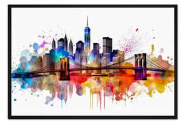 Gerahmter Kunstdruck Skyline New York