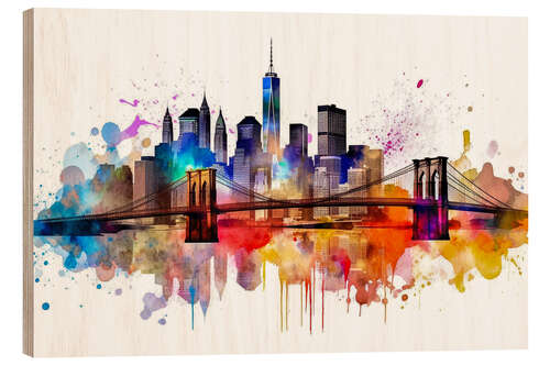 Wood print Skyline New York