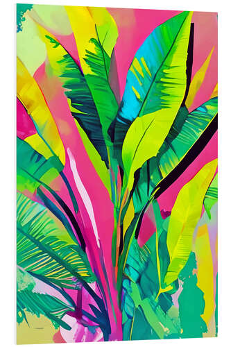 Foam board print Pink Summer & Banana Leaves