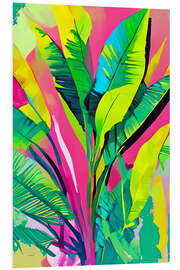 Foam board print Pink Summer &amp; Banana Leaves