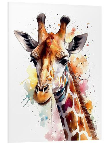 PVC-tavla Colorful Watercolor Giraffe