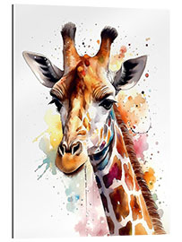 Gallery Print Bunte Aquarell-Giraffe