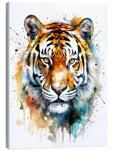 Canvastavla Colorful Watercolor Tiger