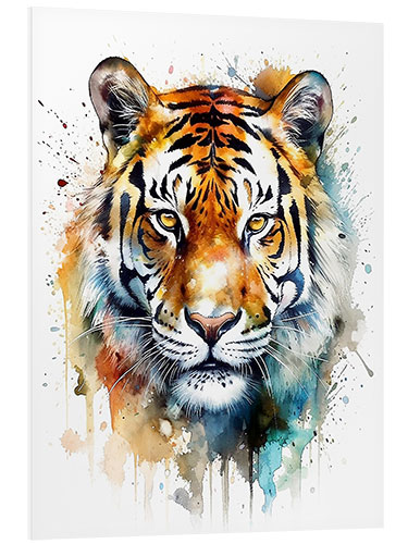 Stampa su PVC Colorful Watercolor Tiger