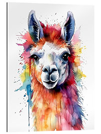 Gallery print Colorful Watercolor Llama