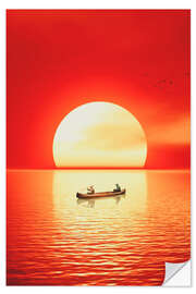 Wall sticker Canoeing at Sunset