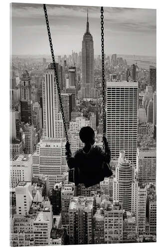 Stampa su vetro acrilico Swing over New York City