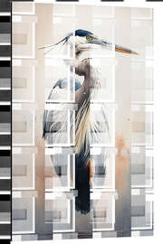 Magnettafel Wachsamer Graureiher