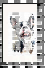 Gerahmter Kunstdruck Boston Terrier-Porträt in Aquarell