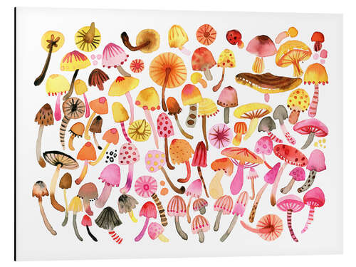 Tableau en aluminium Pretty Forest Mushrooms