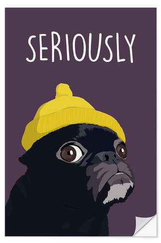 Wandsticker Seriously (Pug)