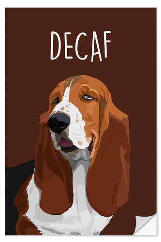 Selvklebende plakat Decaf (Beagle)