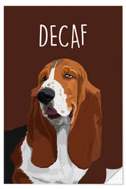 Selvklebende plakat Decaf (Beagle)