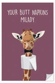 Naklejka na ścianę Your Butt Napkins, Milady (Giraffe)