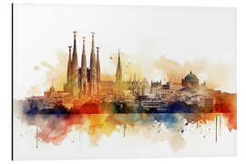 Magnettafel Skyline Barcelona