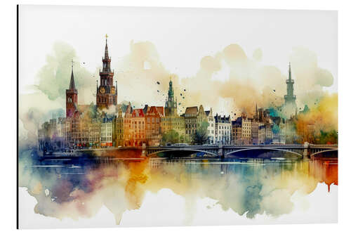 Aluminium print Skyline Amsterdam