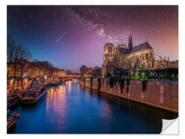 Wandsticker Notre-Dame bei Nacht