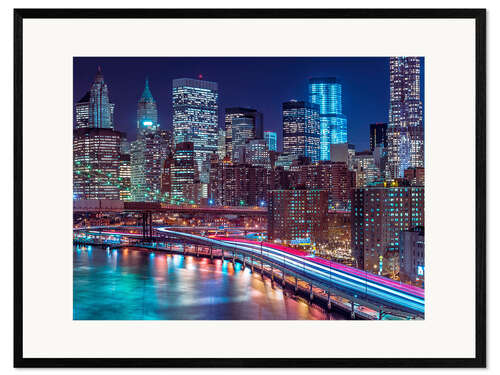 Kehystetty taidepainatus Strip Lights on Streets of Manhattan