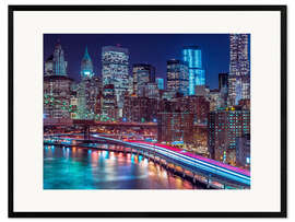 Kehystetty taidepainatus Strip Lights on Streets of Manhattan