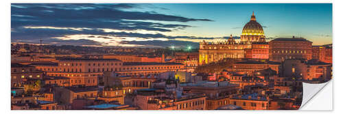 Selvklebende plakat Vatican City With St. Peters Basilica