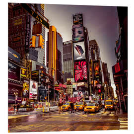 Foam board print Taxi on Broadway, New York