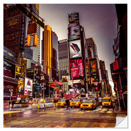 Selvklebende plakat Taxi on Broadway, New York