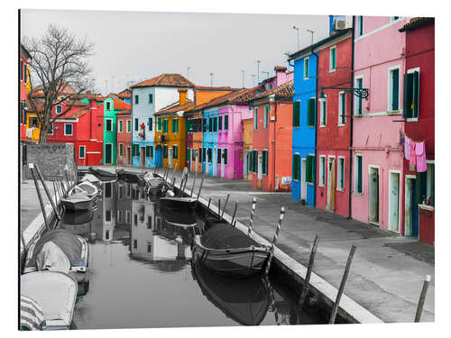 Stampa su alluminio Colorful Houses on the Burano Canal