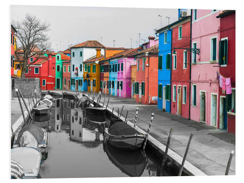 Stampa su PVC Colorful Houses on the Burano Canal