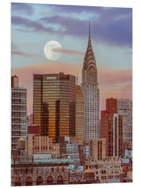 PVC-tavla Full Moon Over the Chrysler Building