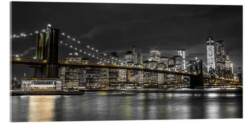 Acrylglasbild Brooklyn Bridge bei Nacht