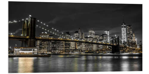 Foam board print Brooklyn Bridge at Night