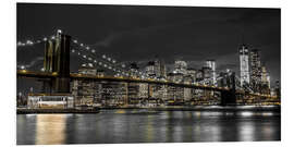 Foam board print Brooklyn Bridge at Night