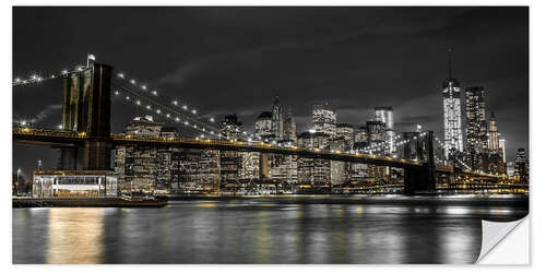 Sticker mural Brooklyn Bridge at Night