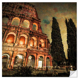 Selvklebende plakat Famous Colosseum in Rome, Italy