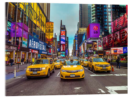 Acrylic print Taxi on Broadway, New York