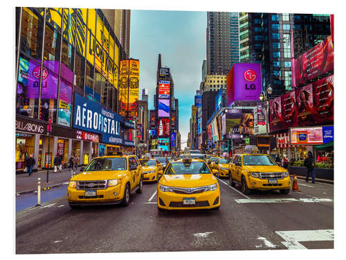 Foam board print Taxi on Broadway, New York