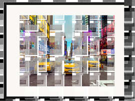 Gerahmter Kunstdruck Taxi am Broadway, New York