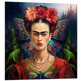 Foam board print Frida Kahlo Butterfly Portrait