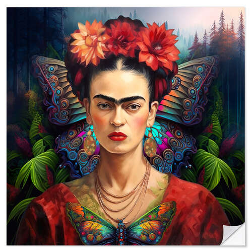 Sisustustarra Frida Kahlo Butterfly Portrait