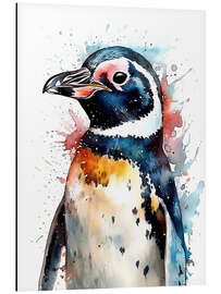 Tableau en aluminium Cute Watercolor Penguin - Olga Telnova