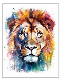 Tableau  Classy watercolor Lion - Olga Telnova