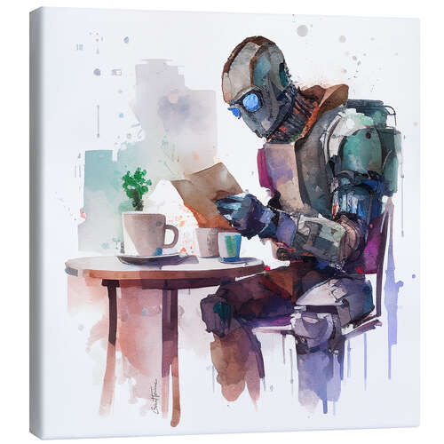 Canvas print Coffee Robot