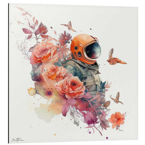 Aluminium print Astronaut Among Roses