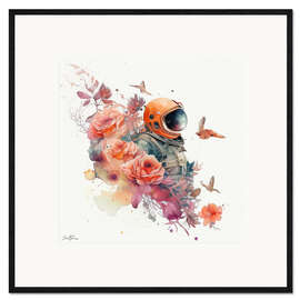 Framed art print Astronaut Among Roses