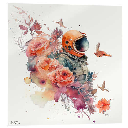 Galleritryck Astronaut Among Roses