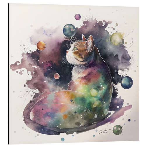 Tableau en aluminium Space Cat