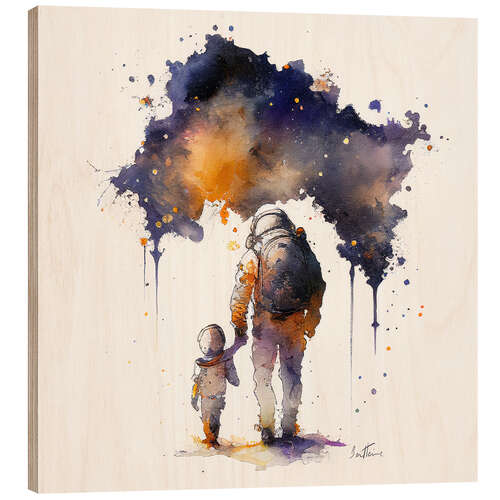 Wood print The Astronaut's Kid