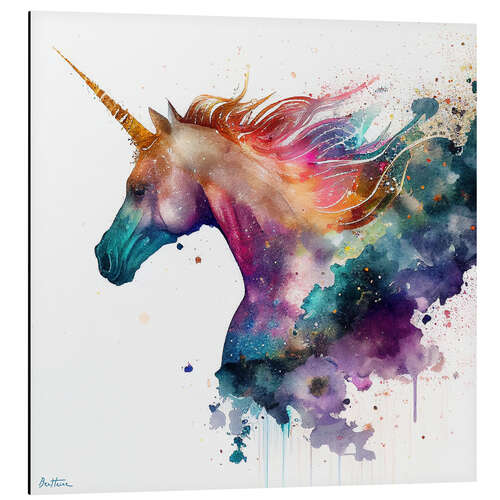 Aluminium print Space Unicorn