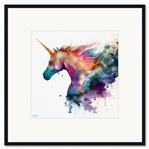 Impression artistique encadrée Space Unicorn