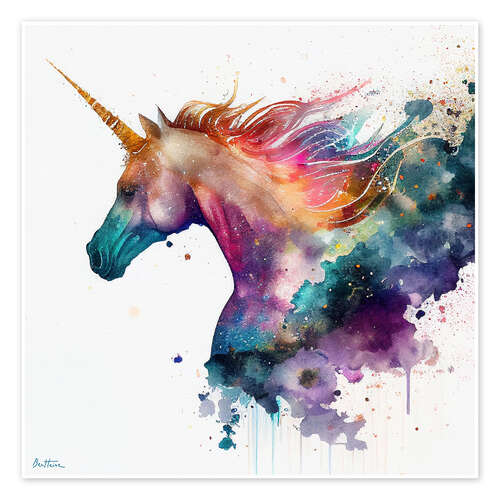 Poster Space Unicorn